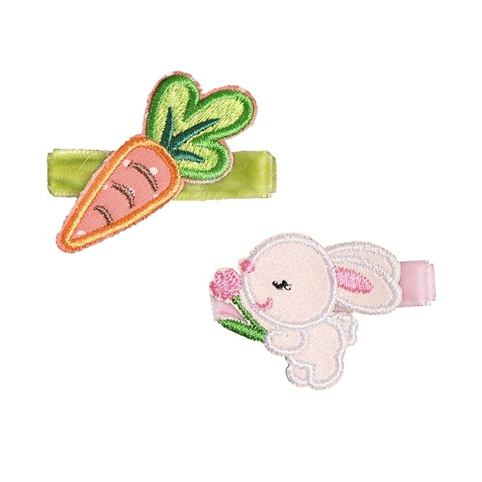 Baby Girls Carrot Hair Clips Pin Easter Bunny HairClips Carrot Hair Barrettes Pin JHE27 (2 Pcs Set-B)