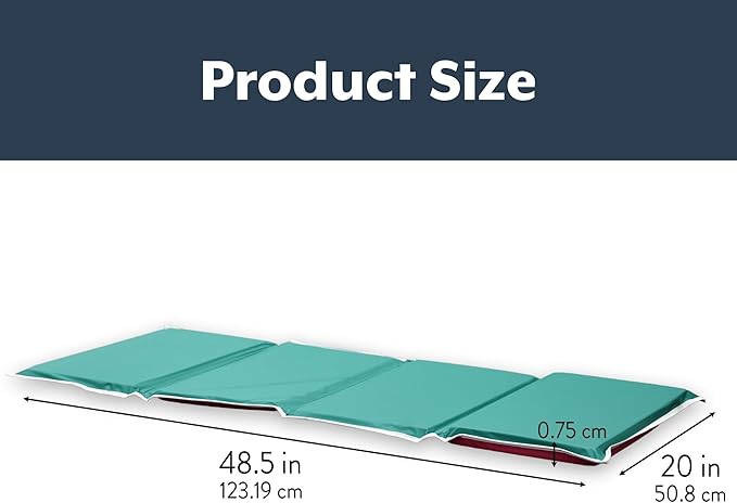Children's Factory Toddler Nap Mats with Built-in Pillow, Toddler Sleeping Mats for Preschools and Daycares, Comfortable and Soft 4 Section Folding Nap Pad