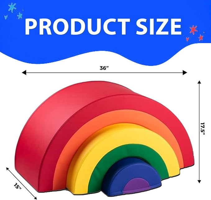 Schooled Arc Rainbow Climber Playset - Soft Play Activity Set for Toddlers - Children's Indoor Gym for Preschools daycares and Homes