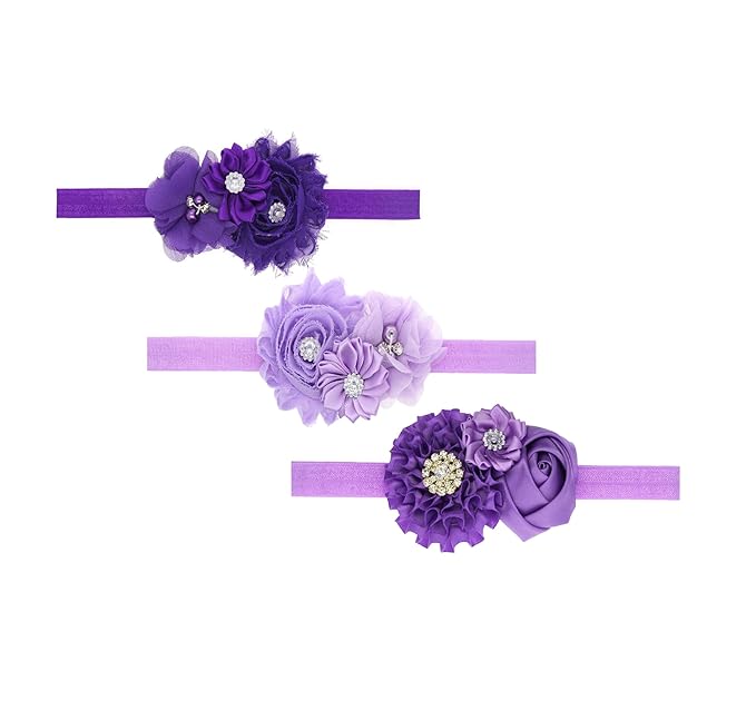 Baby Girl Headbands with Bows.(FD88-Purple,Lavender)