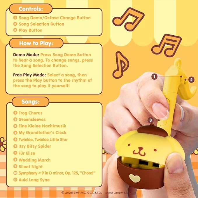 Otamatone Melody Hello Kitty and Friends Electronic Portable Music Instrument/Synthesizer Toy from Japan by Maywa Denki [English Instructions] - Pompompurin