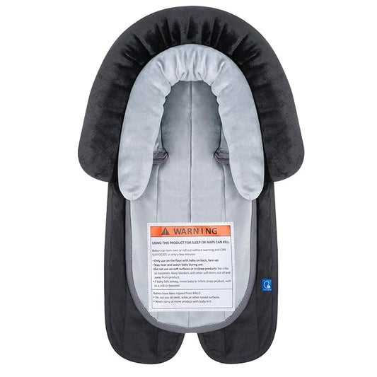 COOLBEBE New 2-in-1 Babybody Supports for Baby Newborn Infants - Extra Soft Stroller Cushion Pads Car Seat Insert, Seasons, Black