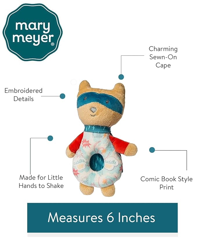 Mary Meyer Soft Ring Baby Rattle, 6-Inches, Lil' Hero