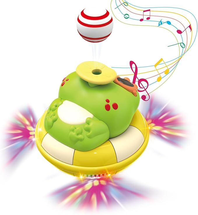 Baby Frog Musical Crawling Toy with Lights, Sounds, Blowing Ball, Infant Sensory Toys, Birthday Gifts for Kids Boy Girl 3 4 5 6 7 8 Years