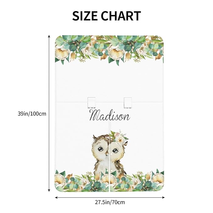 Custom Baby Car Seat Canopy with Name, Personalized Stroller Baby Car Seat Covers for Boys Girls, Minky Nursing Carseat Cover for Breastfeeding, Car Seat Canopies for Infant Newborn(Owl)