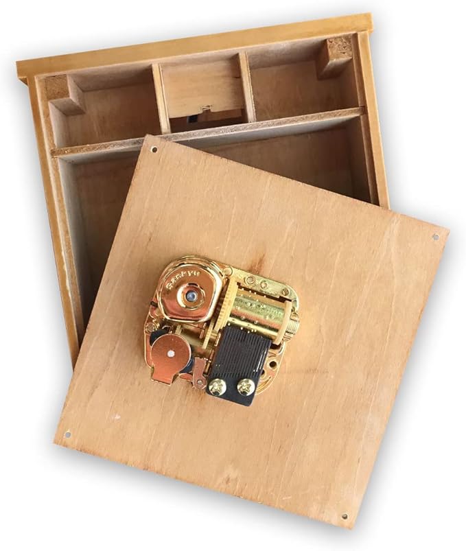 BinkeGG Play (Hedwigs Theme) Brown Wooden Upright Piano Wind up Music Box with Sankyo Musical Movement (65 Tunes Option)