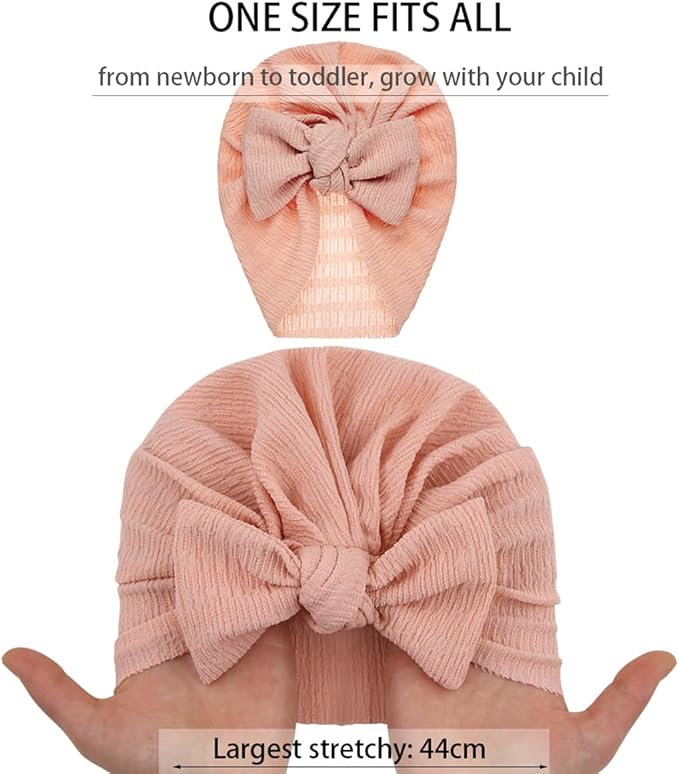 Newborn Babies Headwrap Hat Infant Toddler Cotton Soft Cute Nursery Beanie Headbands Top Bowknot Cap