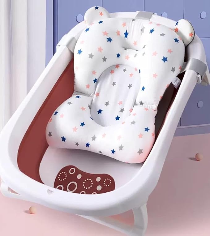 Star Pattern Baby Bathing Floating Bath Mat Support for Toddler Sink Pad Soft Sponge Insert for Baby Bathtub Bath Cushion for Bathing Non Slip Multicolored one size bathmat27