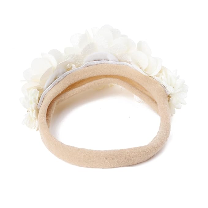 OOSAKU Baby Girl Flower Headbands Set Elastic Floral Headbands 6pcs Soft Nylon Hair Band for Newborn Toddler Hair Accessories