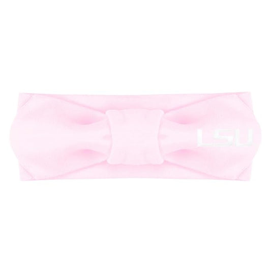 Creative Knitwear LSU Tigers Infant Girls Pink Solid Hair Knot Headband Embroidered Logo - Size Newborn - 4T