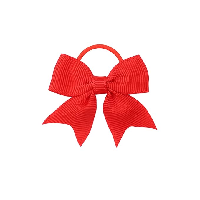 A set of two Cute Bow-shaped Elastic Hair Clips for Children. (red)