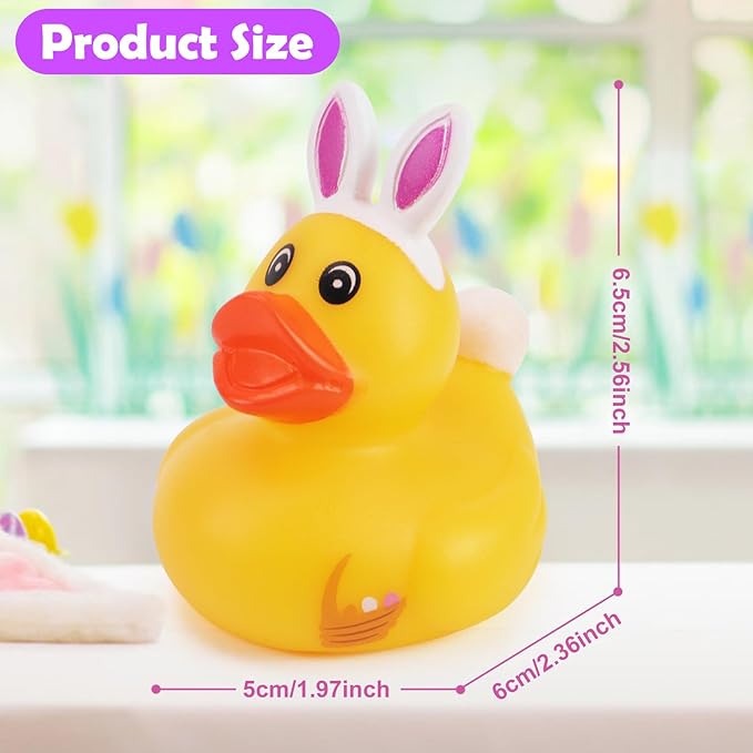 36 Pcs Easter Rubber Ducks, Assortment Rubber Ducks in Bulks for Baby Bath School Classroom Prizes Jeeps Ducking, Easter Basket Stuffers, Easter Party Favors