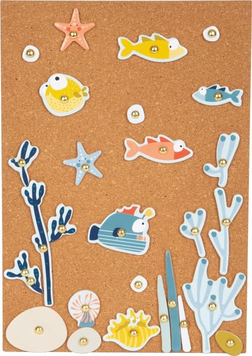 Small Foot Sealife 12263 Wooden Hammer Game with Large Selection of Motif Elements Including Cork Board from 3 Years