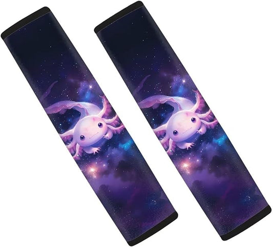 Car Seat Belt Cover Pad,Axolotl Galaxy Soft Comfortable Shoulder Seatbelt Pads Cushions for Adults and Children 2 PCS