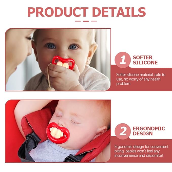 LUOZZY 8pcs Funny Baby Pacifiers Silicone Newborn Baby Teeth Pacifiers Cute Baby Pacifier Soft Newborn Soothing Teething Toy