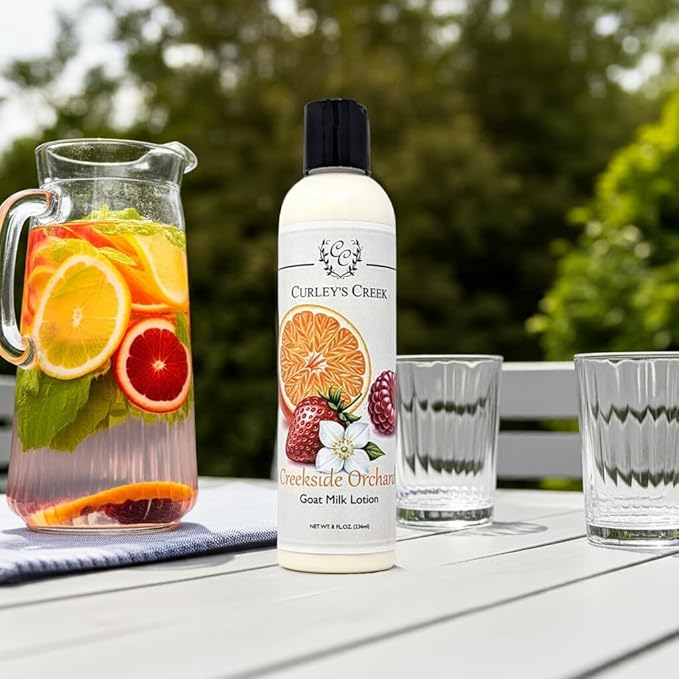 Curley's Creek Creekside Orchard | Goat Milk Lotion | Handmade Natural Skincare | Bright Fruity Freshness