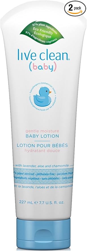 Live Clean Baby Moisturizing Baby Lotion Organic Eco Friendly Natural 227 Ml (7.7 Fl Oz) (Pack of 2)