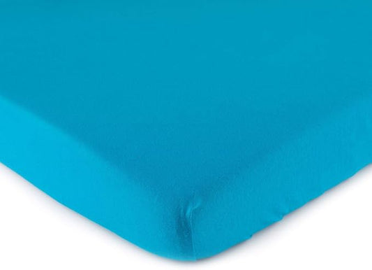SheetWorld Fitted Baby Bassinet Sheet fits Dream On Me Traveler Portable Bassinet 19 x 32, 100% Cotton Jersey, Hypoallergenic, Butter Soft, Turquoise, Made in USA