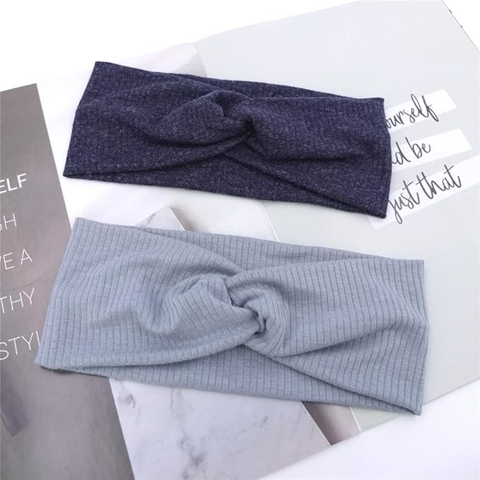 Sugarmelon Baby Headbands Stretchy Hairbands Hair Bow Elastics for Baby Girls Newborn Toddlers Infant Kids Turban Headband (Cross Headband Taupe)