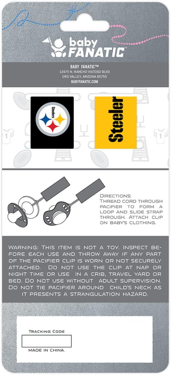 BabyFanatic Officially Licensed Unisex Pacifier Clip 2-Pack - NFL