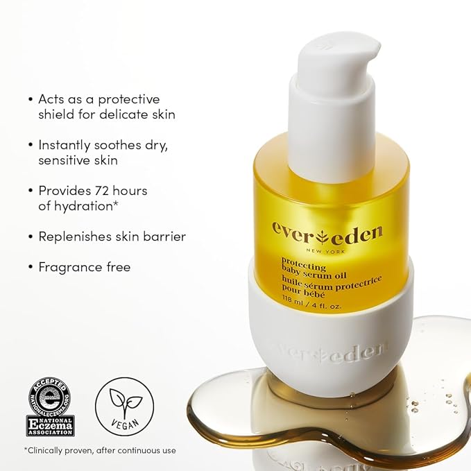 Evereden Protecting Baby Set - Moisturizing Baby Lotion for Newborn 6.7 oz. and Protecting Baby Massage Oil, 4 oz. | Clean Baby Care