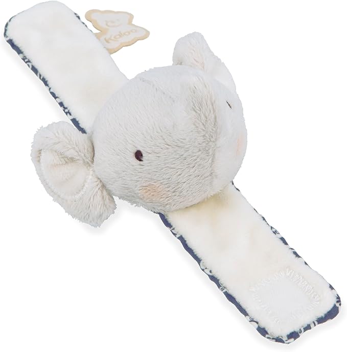 KALOO - Bracelet and Booties Elephant Set - Bracelet and Booties with Bell - Refined Gift for Birth - Promotes Development and Motor Skills - Personalised Gift Box - K210010