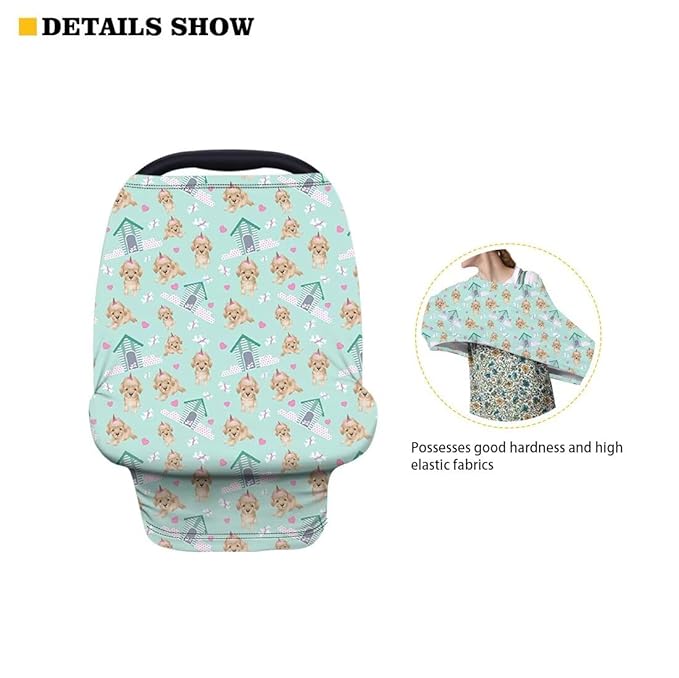 Beach Starfish Baby Car Seat Covers Multi-Purpose Sun-Proof Car Seat Cover Breastfeeding Shawl Durable Multi-Use Car Seat Canopy Cover Dust Cover