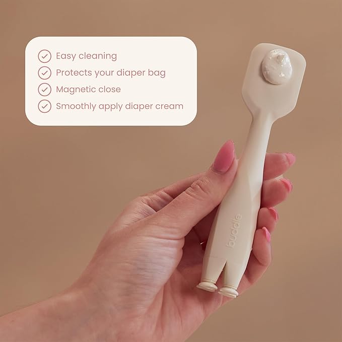 Buddle Bottom Buddy & Paddle Pal 2-Piece Kit, 20% Zinc Oxide Cream Protects Baby Skin from Diaper Rash, & Silicone Spatula Applicator, 4 oz