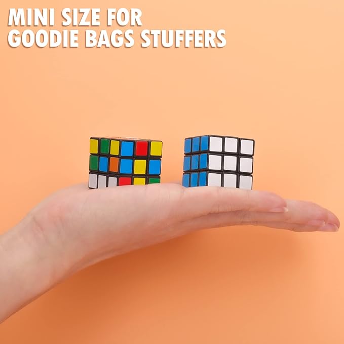48 Pack Mini Cube Bulk, 1.18 Inch 3x3x3 Small Puzzle Cubes Set, Birthday Party Favors, Classroom Rewards Prizes, Stocking Stuffers, Easter Basket Fillers for Kids