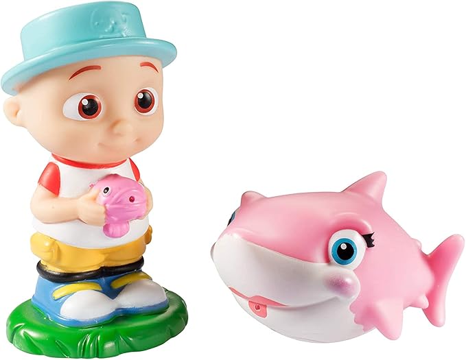 CoComelon Water Squirter Toys for Pool & Bath 6-Pack - Officially Licensed - JJ, Baby Shark, Turtle, Fish Figure Set - Gift for Toddlers, Preschoolers, Kids 18mo+