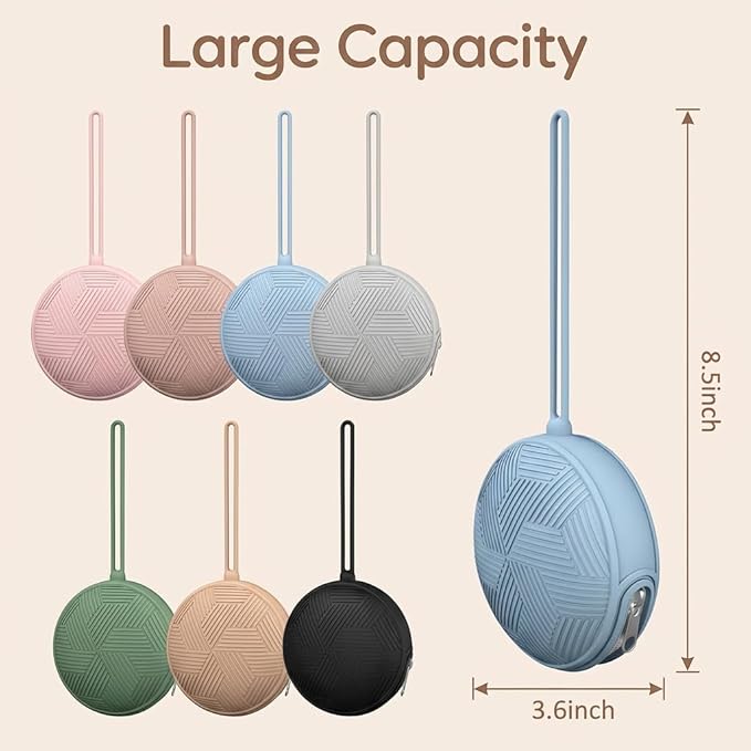 Smlpuame 3 Pack Portable Pacifier Holder Case Set, Cover Pouch Bag for Diaper Bags, Baby Carriage Storage Container Box, Easy to Clean (Blue+Muted Red+Mint)
