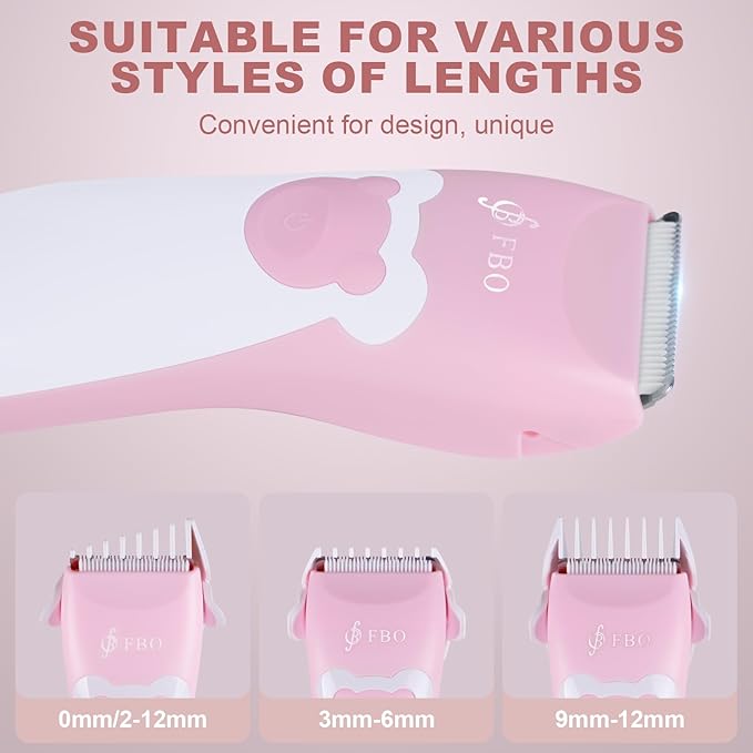 FBO Bear Baby Hair Clippers Pro Quiet Waterproof Painless for Infants & Toddlers