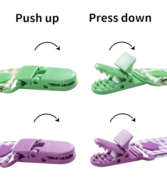 CutiePlusU Adult Pacifier Clip Adult Size Pacifier Holder Clip 4 Pack- Little Monster