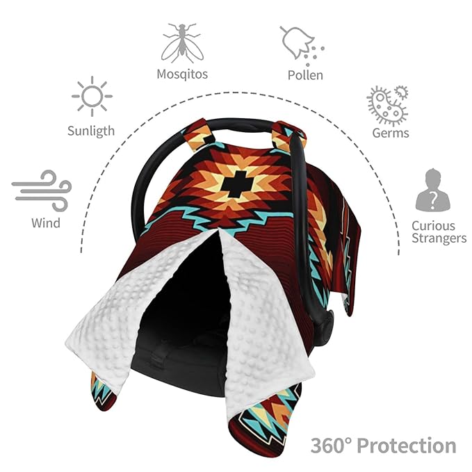 Aztec Tribal Baby Car Seat Canopy Cover Multi Use Nursing Cover for Newborn Car Seat Canopy Mom Nursing Breastfeeding Covers Newborn Shower Gift