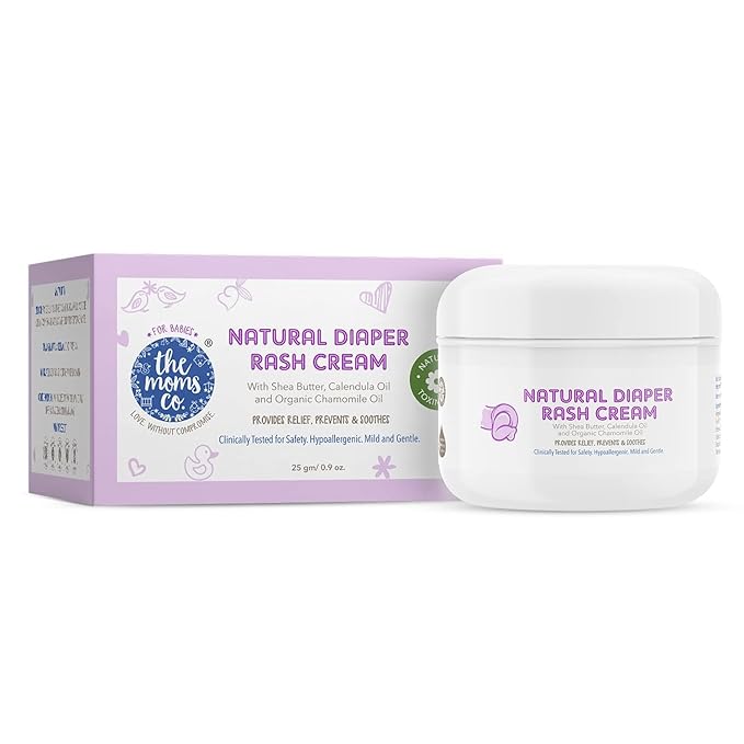 The Moms Co. Natural Diaper Rash Cream with Zinc Oxide, Organic Chamomile & Jojoba Oils, Oat Protein - 25g