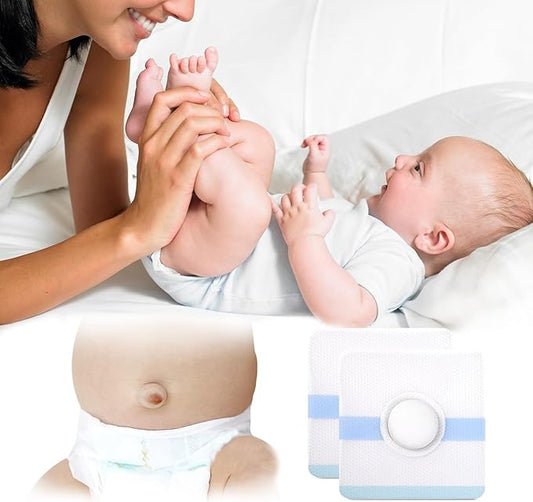 Baby Belly Navel Patches, Cotton Pads for Baby Belly Button, Baby Umbilical Hernia Patch, Newborn Navel Shaper Infant Essentials Must Haves (8 * 8CM 15PCS)