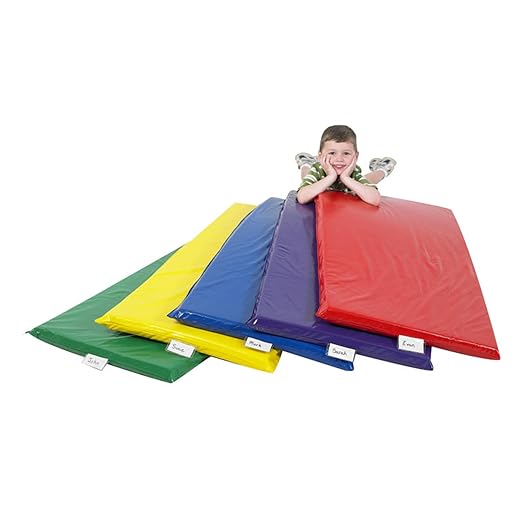 Children's Factory Nap Mats for Toddlers, Rainbow Nap Mat for Daycare & Preschool, 5-Pack