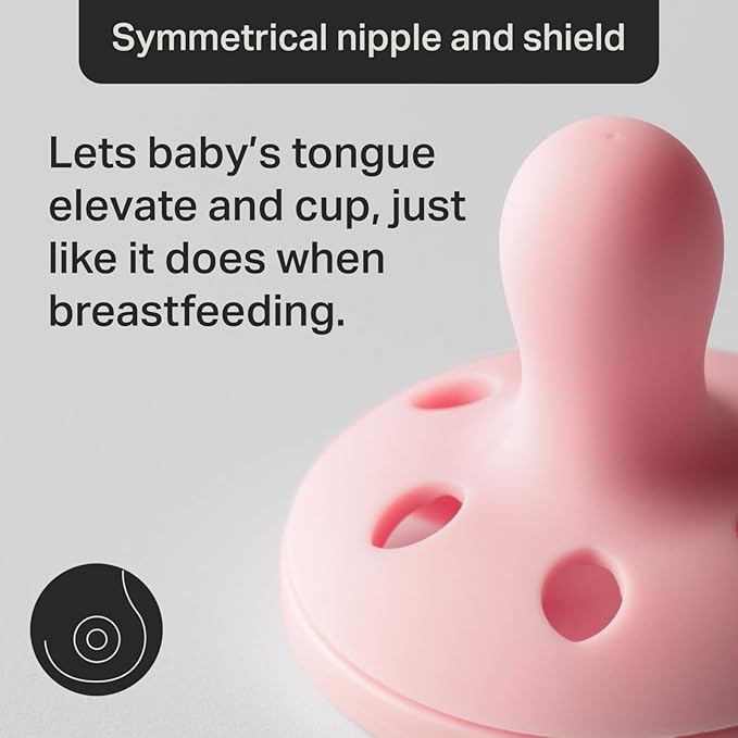 Tommee Tippee Breast-Like Pacifier, Lightweight, One-Piece Silicone Design, Symmetrical Nipple, 6-18m, 4 Pack