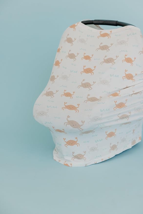 Copper Pearl Multi-Use Cover: Car Seat Covers, Nursing Cover, and Stroller Cover for Sun - Stretchy Fabric, All-Season Use, Stylish Designs, Easy Access for Moms - Tide