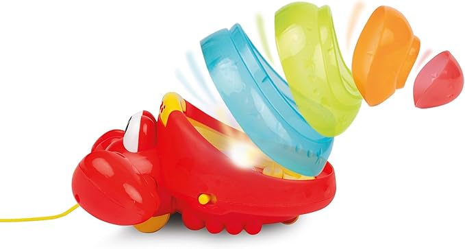 Winfun: Pull Along Crab Stacker - Lights & Sounds, Walking & Stacking Toy, 4 Colorful Cups, Motor Training, Sensory Toy, Baby & Toddler Ages 12mo+