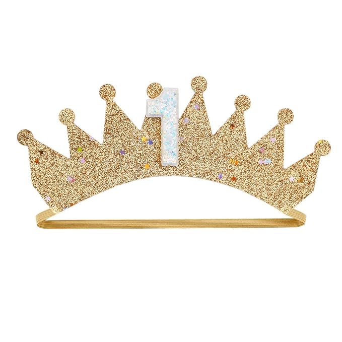 Baby Birthday Hair Clips Pin Birthday Girls Hairclips Cake Crown Girls Hairpin JBC34 (Gold Crown-1)