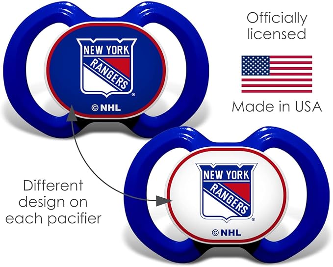 Baby Fanatic Pacifier 2-Pack - NHL New York Rangers - Officially Licensed League Gear