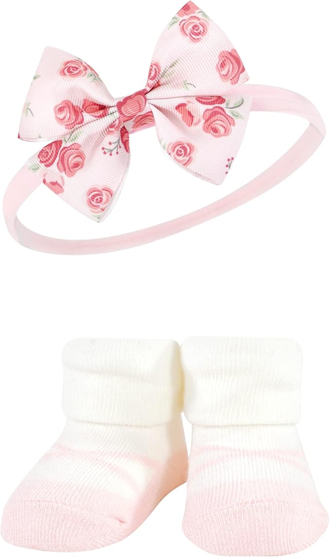 Hudson Baby Girl's Headband and Socks Giftset