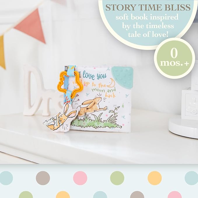 Kids Preferred Guess How Much I Love You… 5 Inch Soft Book Interactive Baby Teether Toy with Crinkle Sounds, Soft Textures, Bright Colors, and BPA-Free Materials for Safe and Fun Sensory Play