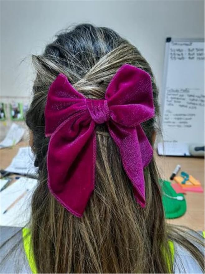 Pack of 24 Velvet Fable Bow Hair Clips for Women, Toddlers, and Kids - Alligator Hair Clips Hair Accessories (Velvet)