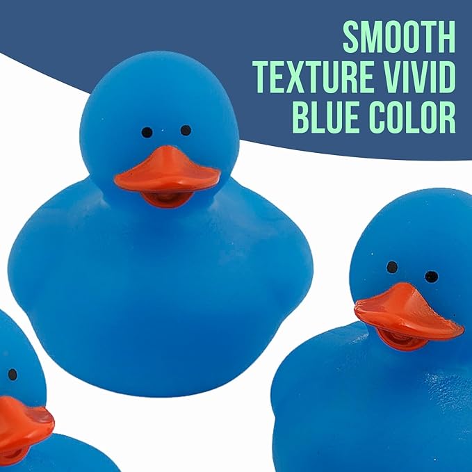 Fun Express Rubber 2" Solid Color Duckies - 12 Ducks (Blue)