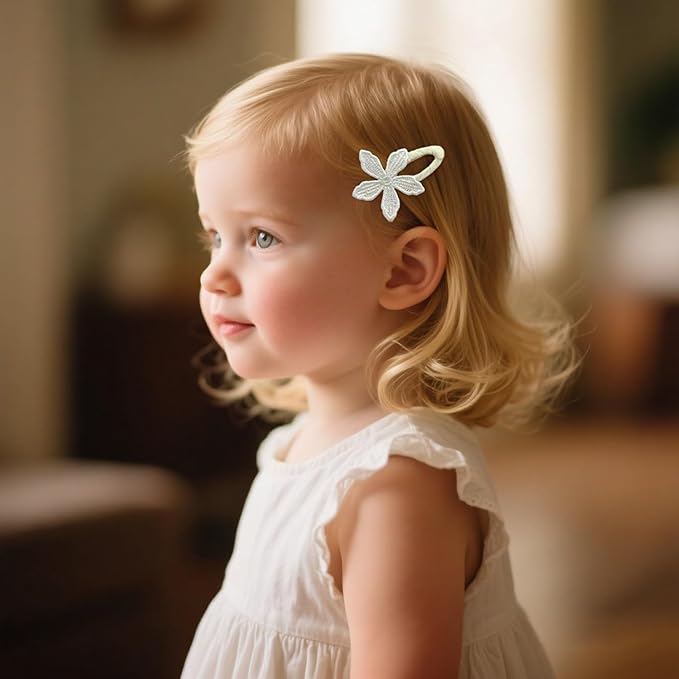 5 Pcs Baby Hair Clips Set – 4 Soft Snap Barrettes + 1 Duckbill Clip for Girls & Toddlers, Minimalist Non-Slip Toddler Hair Clips for Thin and Thick Hair