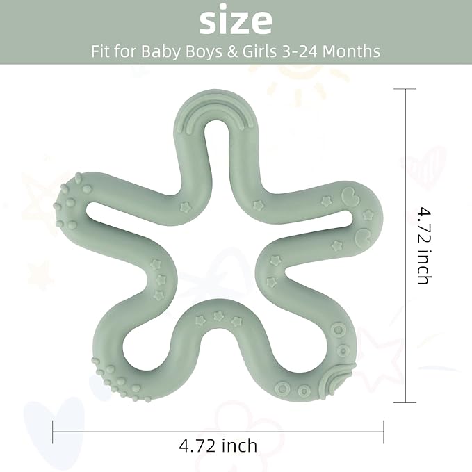 Fu Store 3 Pack Coral Flower Ring Teether Baby Teething Toys Silicone Teether Ring Toys for Babies 0-6 0-12 0-24 0-36 Months Easy to Grasp Clean Infant Teething Relief Soothing Sore Gums