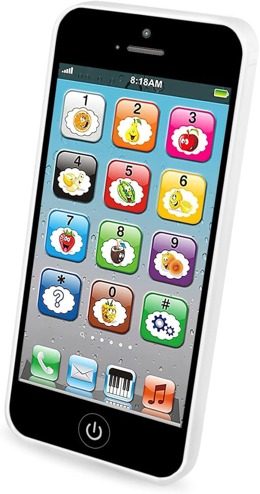Toy Learning Play Cell Phone with 8 Functions and Dazzling Lights Interactive Toy for Toddler Baby Kids Boys Girls