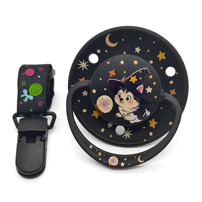 Cute Adult Size Pacifier: Big Shield Paci for Anxiety with Paci Clips - Soft Silicone Large Nipple for Sleep